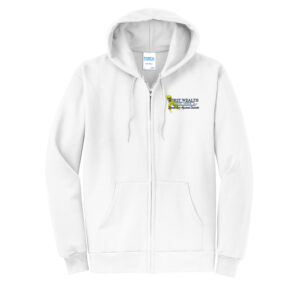 First Wealth Financial Unisex Classic Full-Zip Hooded Sweatshirt-White