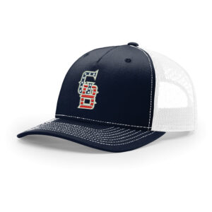 Great Bambinos Richardson Five Panel Trucker mesh snap back cap split color-Navy/White