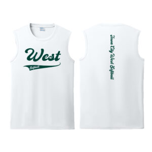 West Softball Men Performance Sleeveless Tee-White