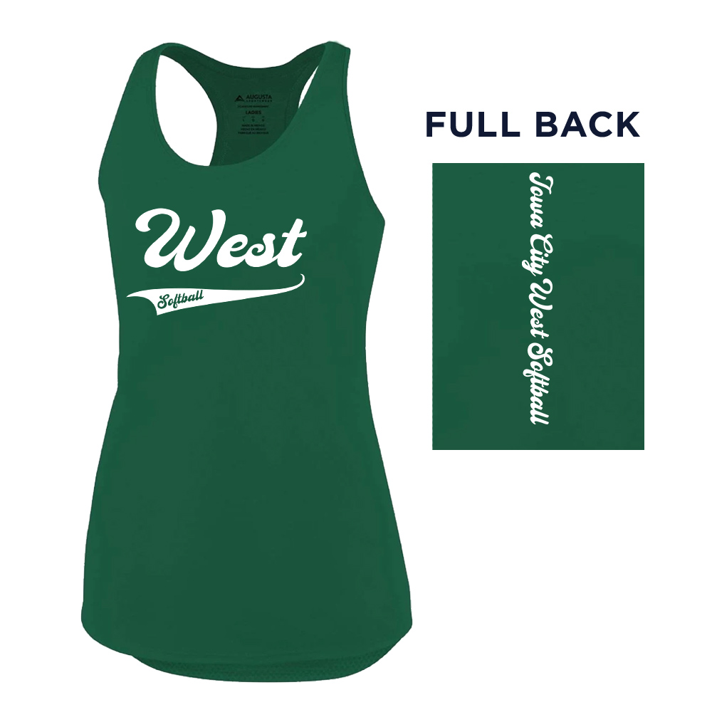 West Softball Augusta Ladies Sojourner Tank-Dark Green