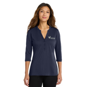 Jaybird Port Authority Ladies UV Choice Pique Henley-True navy