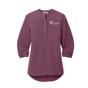 Jaybird Port Authority Ladies 3/4-Sleeve Textured Crepe Tunic-Purple Mist