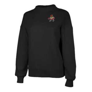 Maq Football Women Willow Mock-Neck Sweatshirt-Black