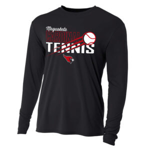 Maq Tennis Adult Cooling Performance long sleeve Crew Tee-Black