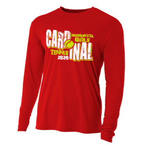 Maq Tennis Adult Cooling Performance long sleeve Crew Tee-Scarlet