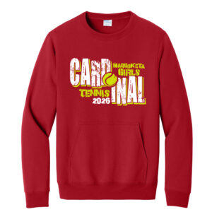 Maq Tennis Unisex Core Fleece Crewneck Pocket Sweatshirt-Red