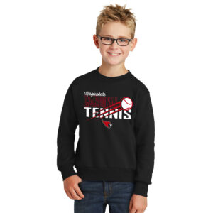 Maq Tennis Youth Fleece Crewneck Sweatshirt-Black