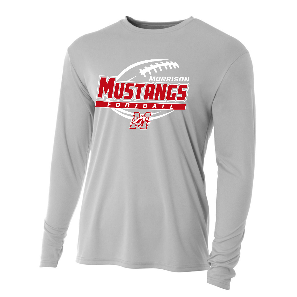 Morrison FB Adult Cooling Performance long sleeve Crew Tee-Silver