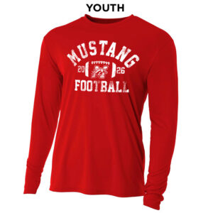 Morrison FB Youth Cooling Performance long sleeve Crew Tee-Scarlet