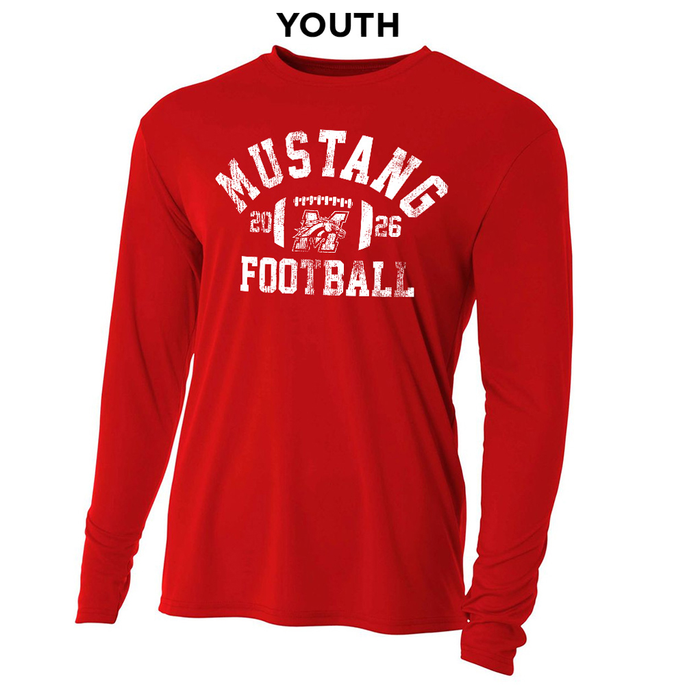 Morrison FB Youth Cooling Performance long sleeve Crew Tee-Scarlet