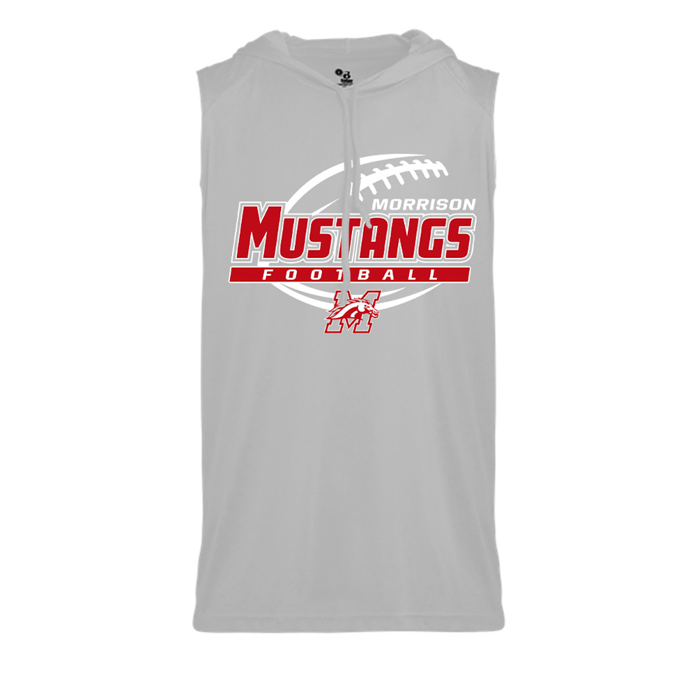 Morrison FB Adult Men Performance Sleeveless Hood Tee-silver