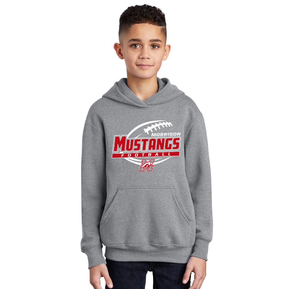 Morrison FB Youth Hooded Sweatshirt-Athletic Heather