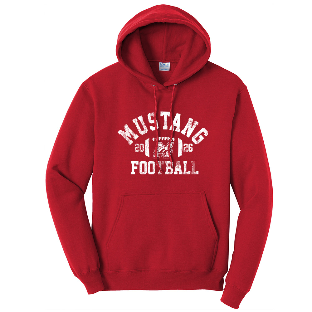 Morrison FB Unisex Classic Core weight Cozy Pullover Hooded Sweatshirt-Red