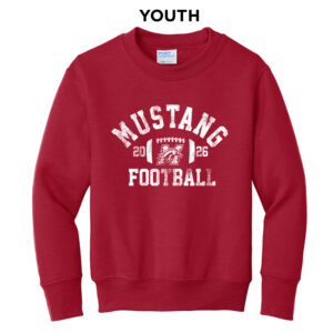 Morrison FB Youth Fleece Crewneck Sweatshirt-Red