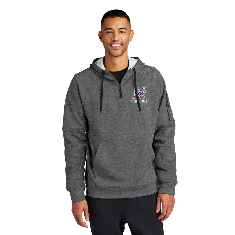 Morrison FB Nike Therma-FIT Pocket 1/4-Zip Fleece Hoodie Men-Charcoal Heather