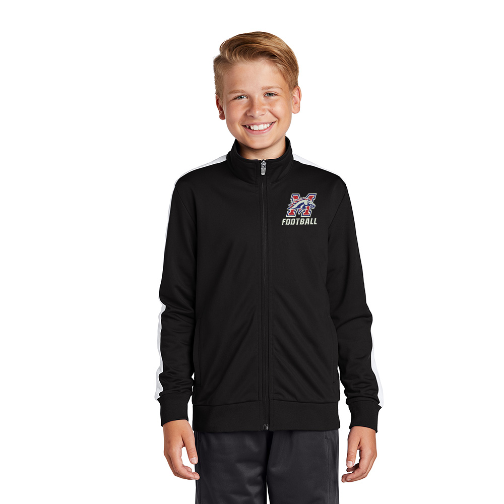 Morrison FB Sport-Tek YOUTH Tricot Track Jacket-Black/White