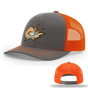 MSP Softball Richardson Pro Crown Mesh Back Adjustable back cap Split-Charcoal/ Orange