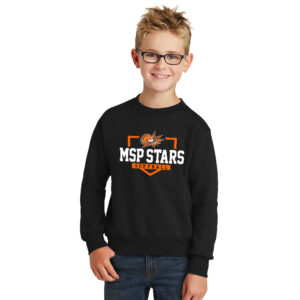 MSP Softball Youth Fleece Crewneck Sweatshirt-Black