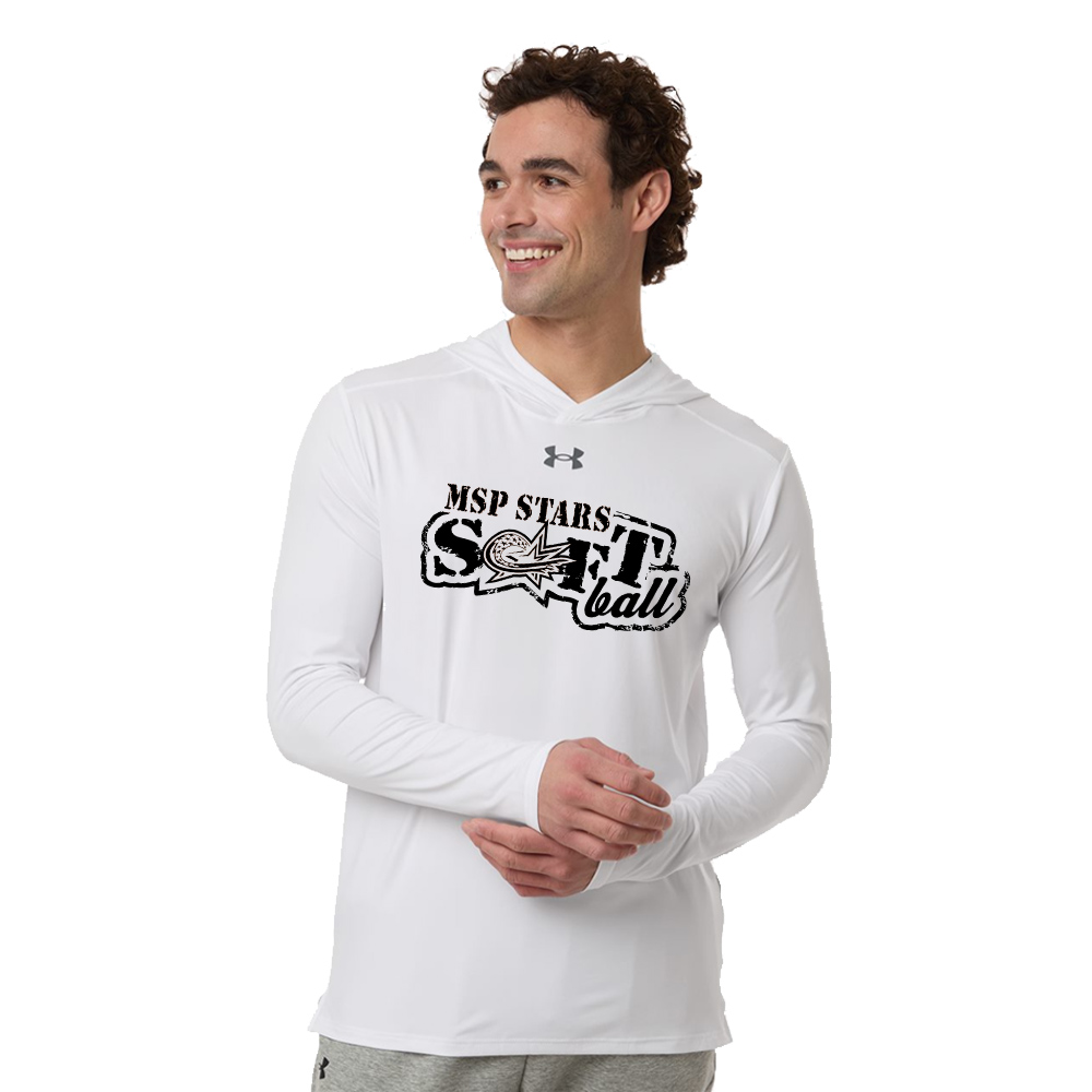 MSP Softball Under Armour Mens Team Vanish Performance Hoodie-White