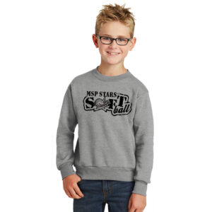 MSP Softball Youth Fleece Crewneck Sweatshirt-Athletic Heather