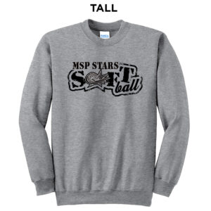 MSP Softball Tall Fleece Crewneck Sweatshirt-Athletic Heather