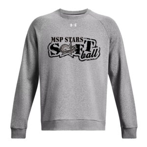 MSP Softball Under Armour UA Rival Fleece Crewneck Sweatshirt-Castlerock (S, M, XL, 2x, 3x)