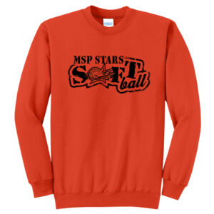 MSP Softball Unisex Fleece Crewneck Sweatshirt-Orange