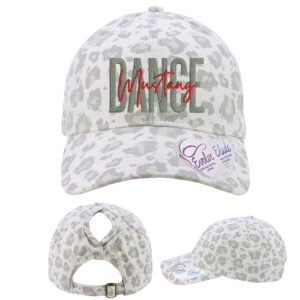 Mustang Dance Infinity Her Women’s Garment-Washed Fashion Print Cap-Snow Leopard