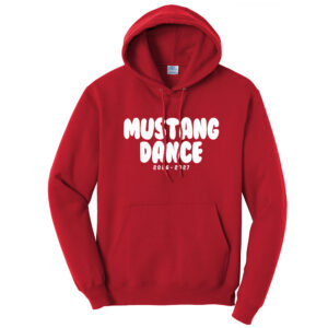 Mustang Dance Unisex Fleece Hooded Sweatshirt-Red