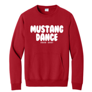 Mustang Dance Unisex Core Fleece Crewneck Pocket Sweatshirt-Red