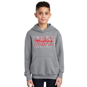 Mustang Dance Youth Fleece Hooded Sweatshirt-Athletic Heather