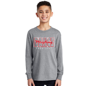 Mustang Dance Youth Long Sleeve Tee-Athletic Heather