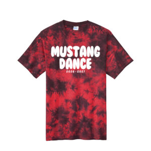 Mustang Dance  Crystal Tie-Dye Tee Unisex-Black/Red