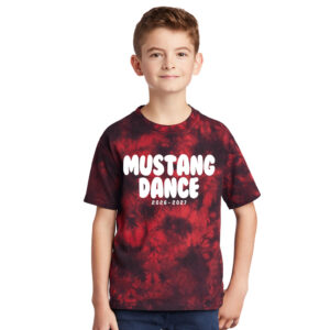 Mustang Dance Youth Crystal Tie-Dye Tee-Black/Red