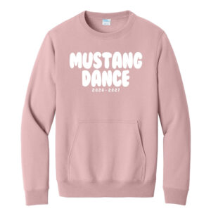 Mustang Dance Unisex Core Fleece Crewneck Pocket Sweatshirt-Pale Blush