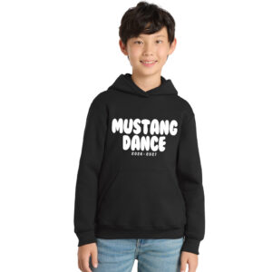 Mustang Dance Youth Fleece Hooded Sweatshirt-Black