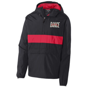 Mustang Dance Sport-Tek Zipped Pocket Anorak Adult-Black/Red