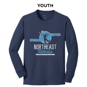 NE Volleyball Youth Cotton Long Sleeve T Shirt – Navy