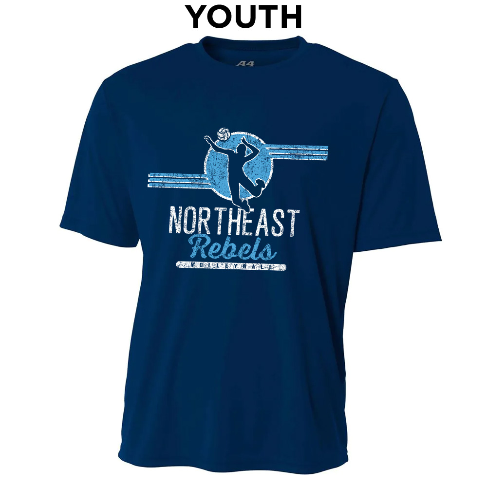 NE Volleyball YOUTH Cooling Performance Tshirt - Navy