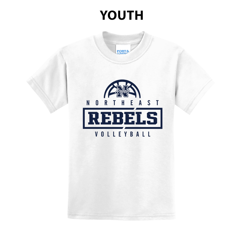 NE Volleyball Youth Short Sleeve Tee- White
