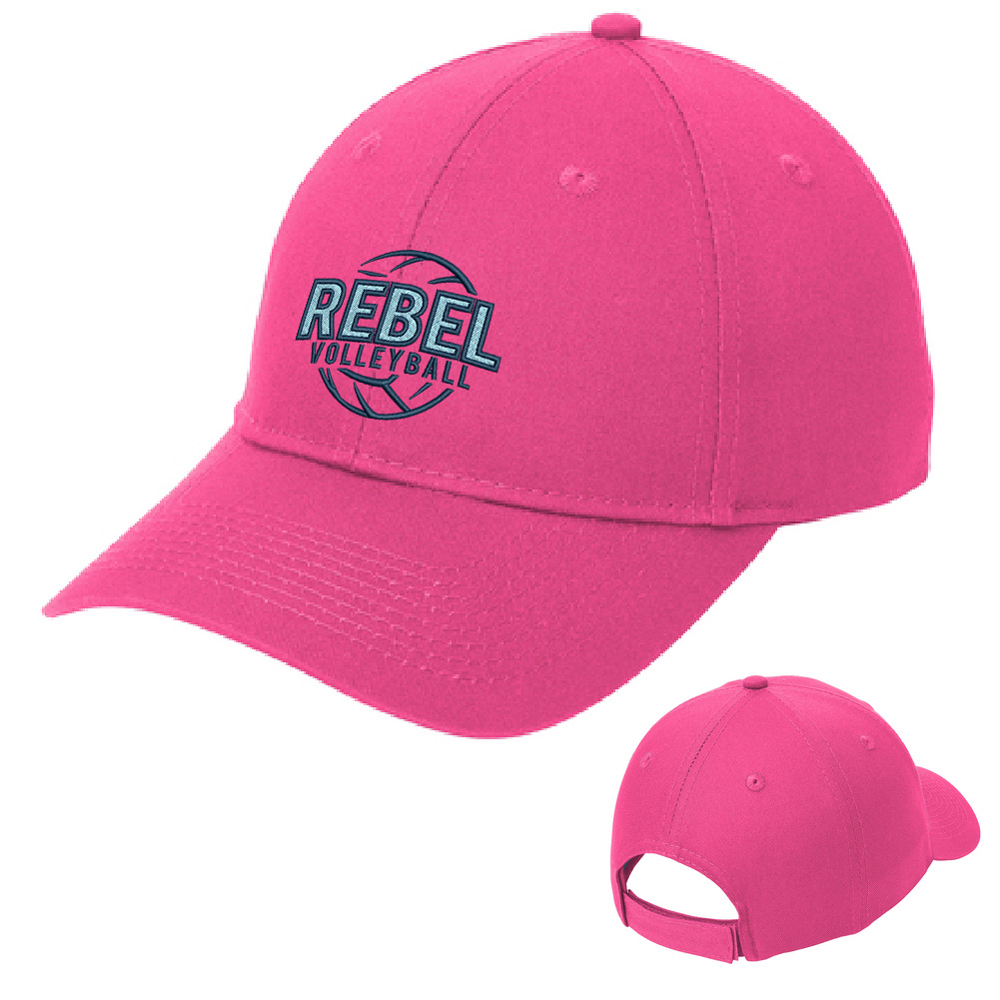 NE Volleyball Six Panel Twill Cap - NeonPink