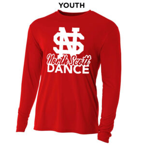 NS Dance Youth Cooling Performance long sleeve Crew Tee-Scarlet