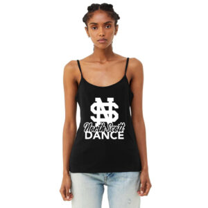 NS Dance Bella and Canvas Ladies Micro Rib Spaghetti Strap Tank-Black