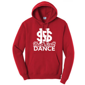 NS Dance Unisex Classic Core weight Cozy Pullover Hooded Sweatshirt-Red