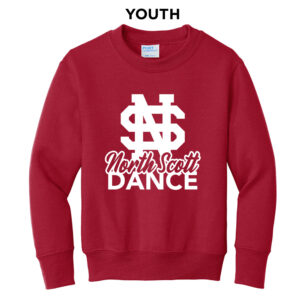 NS Dance Youth Fleece Crewneck Sweatshirt-Red