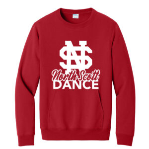 NS Dance Unisex Core Fleece Crewneck Pocket Sweatshirt-Red