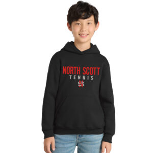 NS Tennis Youth Fleece Hooded Sweatshirt-Black