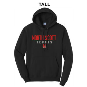 NS Tennis Tall Fleece Hooded Sweatshirt-Black