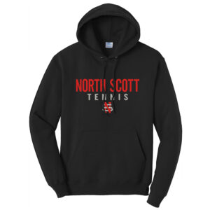 NS Tennis Unisex Fleece Hooded Sweatshirt-Black