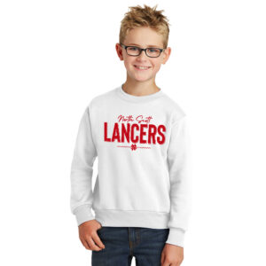 NS Tennis Youth Fleece Crewneck Sweatshirt-White
